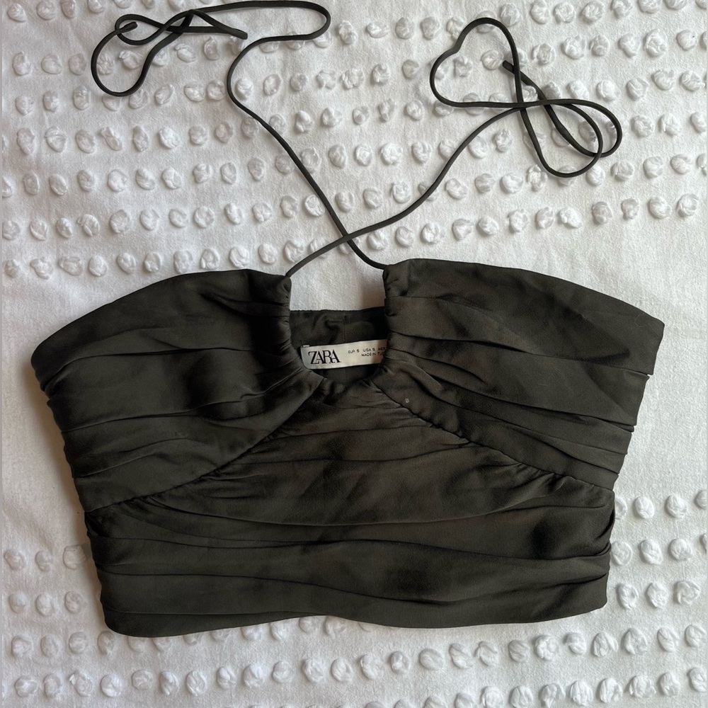 Zara silky cropped top